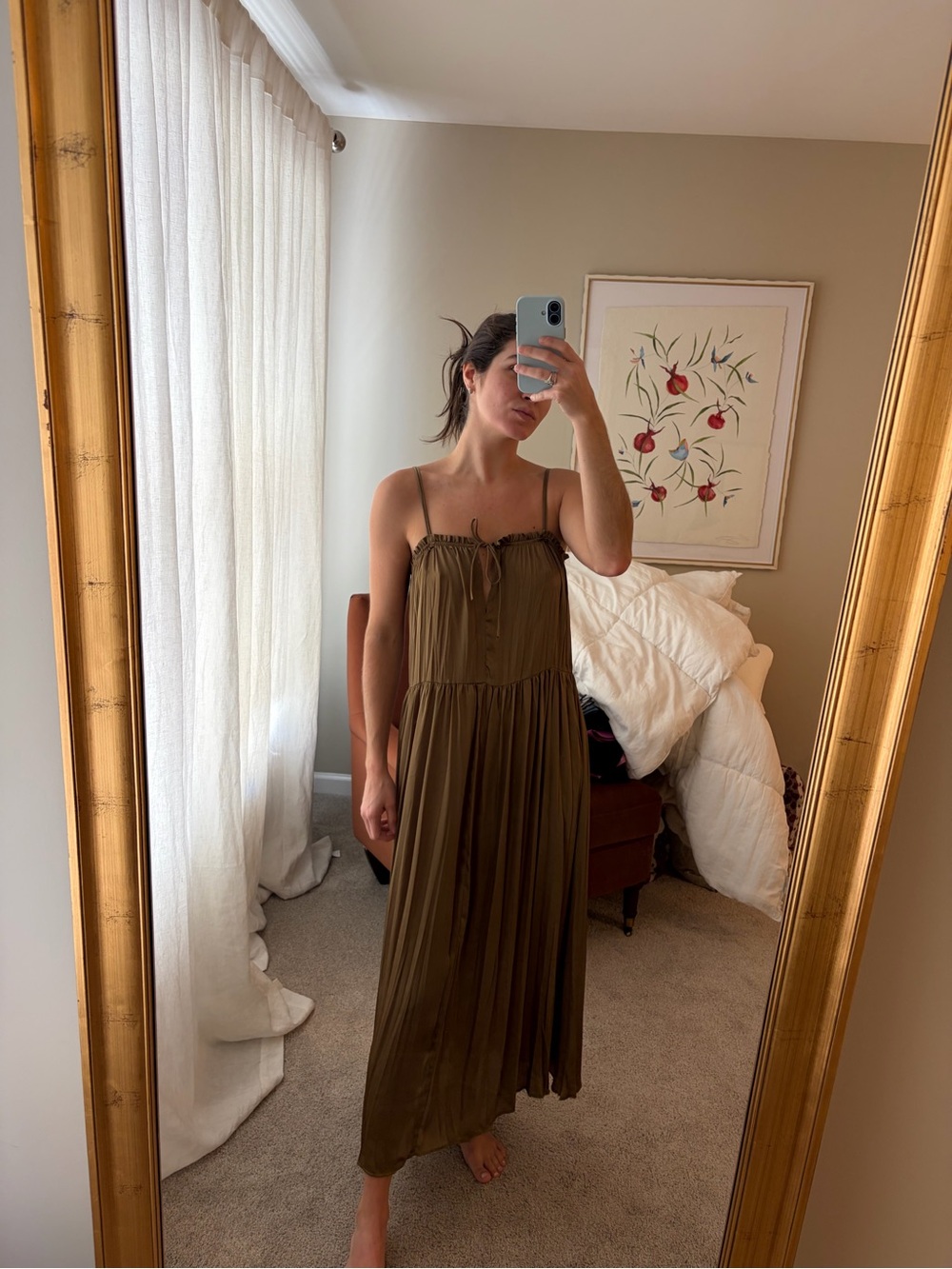 Zara Olive Green Maxi Dress